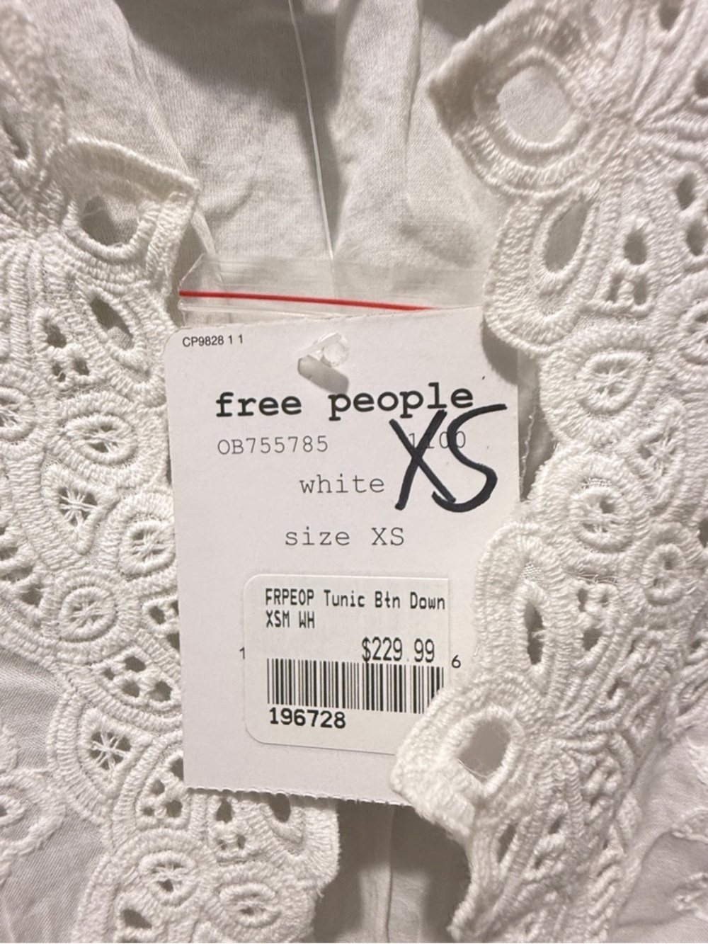 NWT Free People Embroidery Tunic - White Retail $229.99US - Picture 5 of 10